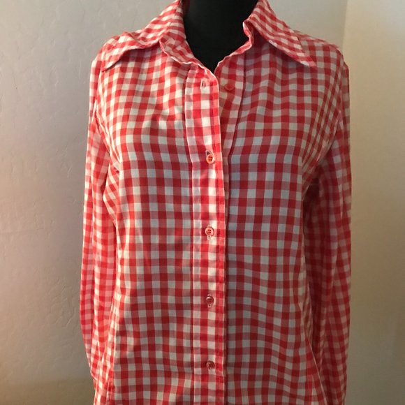 Retro red & white check blouse - Picture 5 of 5